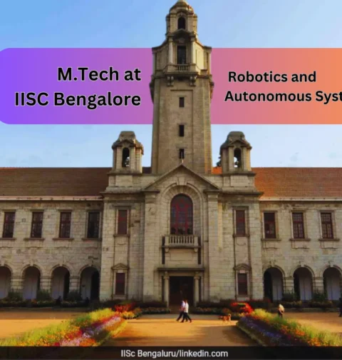 M.Tech in Robotics and Autonomous Systems at IISc Bangalore