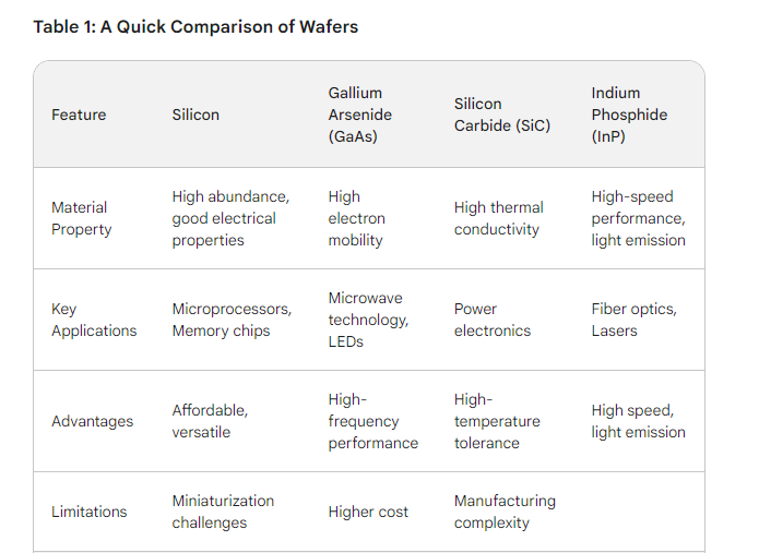 THINKING THIN: KNOW ABOUT SEMICONDUCTOR WAFERS TYPES 5 comparison of wafers