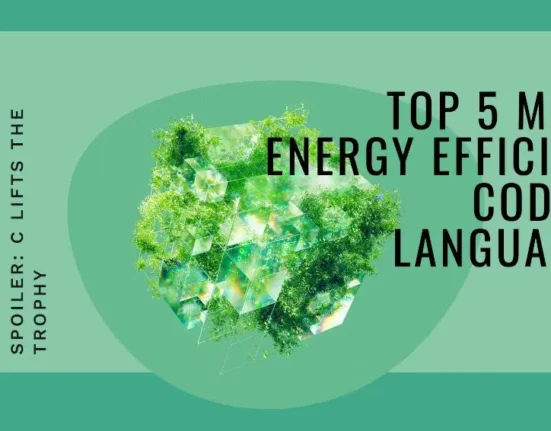 Featured image for article " Top 5 Most energy efficient coding language"