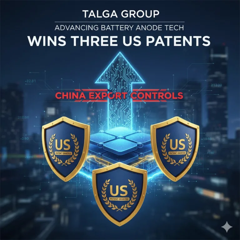 Talga Group Wins Three US Patents, Advancing Battery Anode Tech Amid China Export Controls