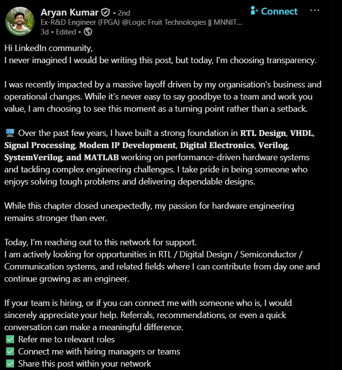 Ex Logic Fruit FPGA employee on LinkedIn- WireUnwired Research